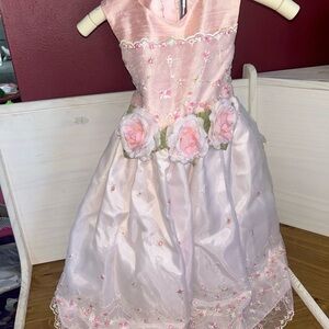 Elegant Pink Floral Kids Dress